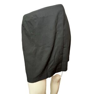 Gap Skirt Black Faux Wrap Career Business Lined Skirt Side Zipper Size 4